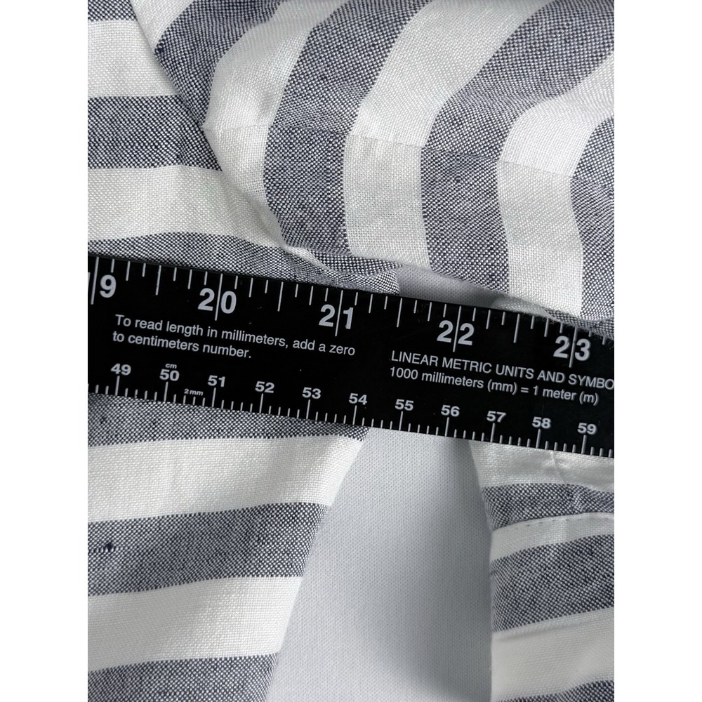 Nine West Womens 14 Dress Blazer Suit Set Grey White Stripe Linen Blend Tie Cuff - Picture 12 of 13